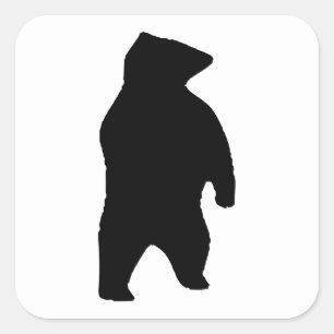 Bear Silhouette Square Sticker