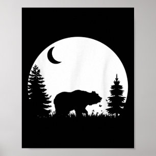 Bear Silhouette Wilderness Environmental Protectio Poster