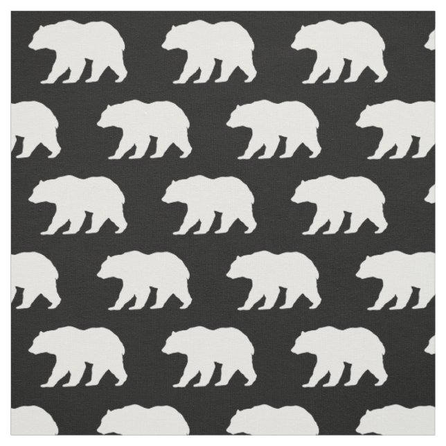 Bear Silhouette Woodland Animals Fabric (Swatch)