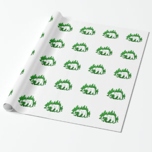 Bear Silhouette Wrapping Paper