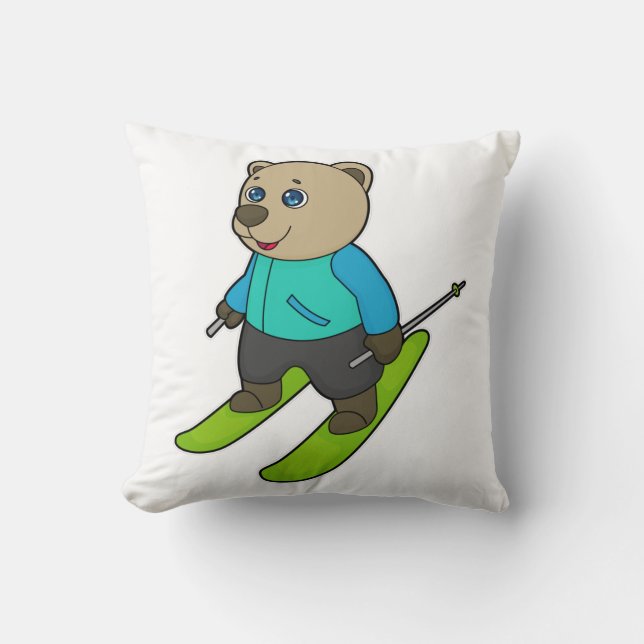 Bear Skier Ski Cushion (Front)