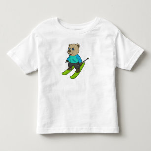 Bear Skier Ski Toddler T-Shirt