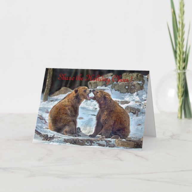Bear Smooch Holiday Card (Front)