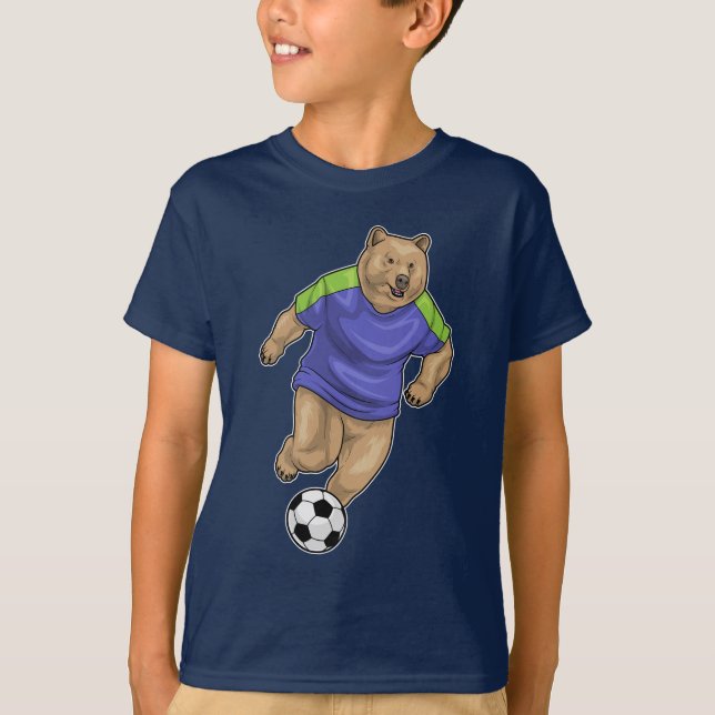 Bear Soccer player Soccer T-Shirt (Front)