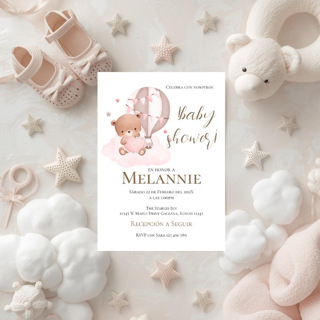 Bear Spanish Baby Shower invitation (Creator Uploaded)