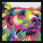 Bear Spirit Animal Pop Art Faux Canvas Print<br><div class="desc">Abstract Bear Design.
The Bear Symbol represents strength,  family,  vitality courage and health. The bear is thoughtful and independant,  with little need for fellowship. The bear is also self-contained and strong-willed in nature.</div>