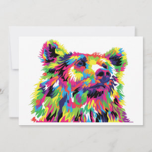 Bear Spirit Animal Pop Art Invitation