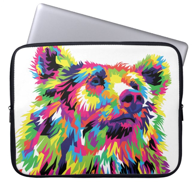 Bear Spirit Animal Pop Art Laptop Sleeve (Front)
