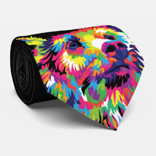 Bear Spirit Animal Pop Art Tie