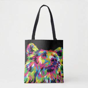 Bear Spirit Animal Pop Art Tote Bag