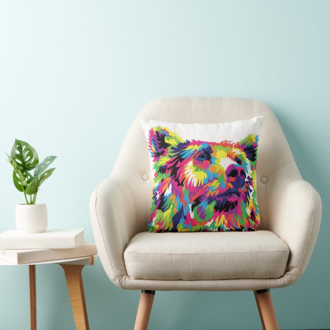 Bear Spirit Animal Throw Pillow (Chair)