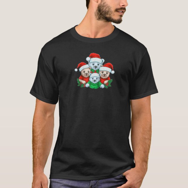 Bear Squad Christmas Tree Funny Ugly Animal Xmas H T-Shirt (Front)