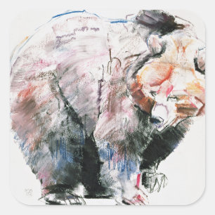 Bear Square Sticker