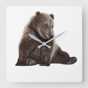 Bear Square Wall Clock