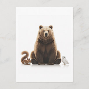 Bear Squirrel Owl Postcard