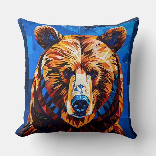 Bear Stained Glass Cushion (Front)