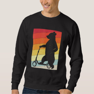 Bear Stunt Kick Scooter Kick Scooter Skater Retro Sweatshirt