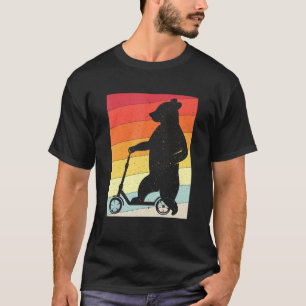 Bear Stunt Kick Scooter Kick Scooter Skater Retro  T-Shirt