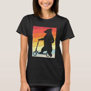 Bear Stunt Kick Scooter Kick Scooter Skater Retro  T-Shirt