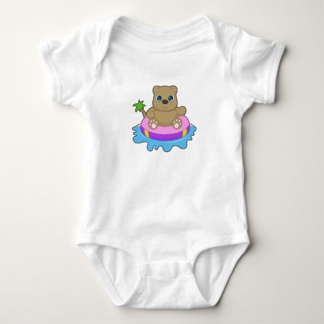Bear Summer Lifebuoy Baby Bodysuit (Front)