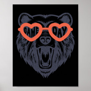 Bear Sungles American Footbyll Thanksgiving Game D Poster