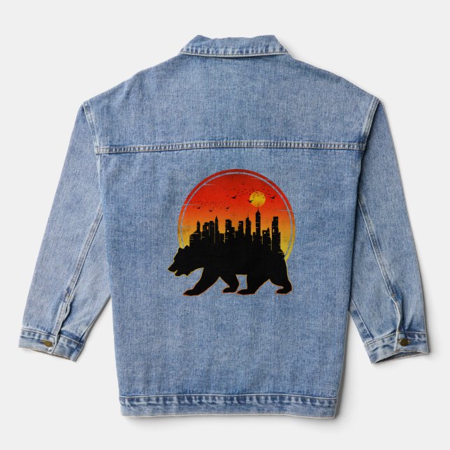 Bear Sunset City Denim Jacket (Back)