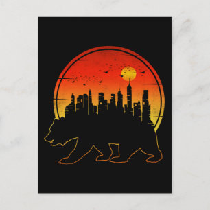 Bear Sunset City Postcard
