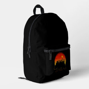 Bear Sunset City Printed Backpack