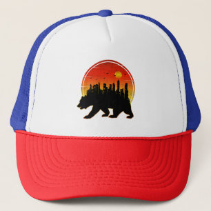 Bear Sunset City Trucker Hat