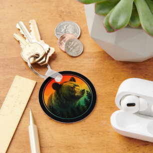 Bear sunset nature animal wildlife key ring