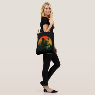 Bear sunset nature animal wildlife tote bag