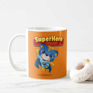 🦸‍♂️Bear SuperHero Custom Name,Initial        Coffee Mug