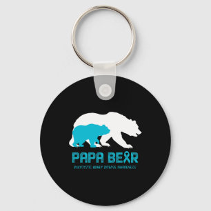 Bear Support Polycystic Kidney Disease Awareness  Key Ring