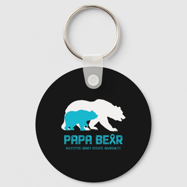 Bear Support Polycystic Kidney Disease Awareness  Key Ring (Front)
