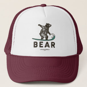 Bear Surfing Laguna Beach, California  Trucker Hat