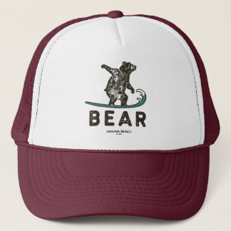 Bear Surfing Laguna Beach, California Trucker Hat