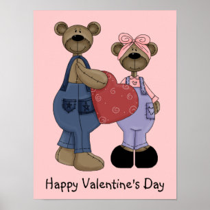 Bear Sweethearts Customisable Print/Sign Poster