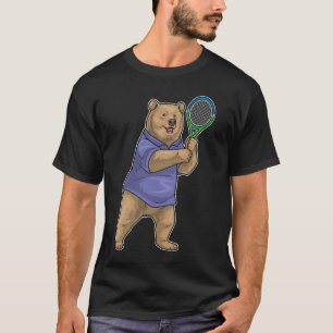 Bear Tennis Tennis racket Sports T-Shirt