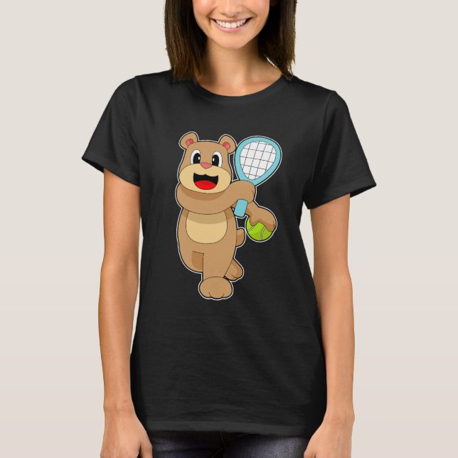 Bear Tennis Tennis racket T-Shirt (Front)