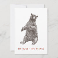Bear Thank You Card, Big Hugs
