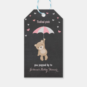 Bear thank you favour gift tag Pink Girl Shower
