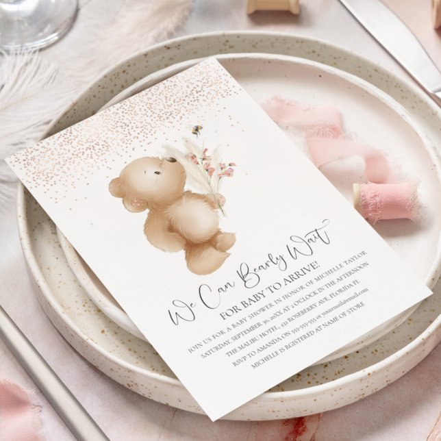 Bear & The Bee Baby Shower Invitation (Creator Uploaded)