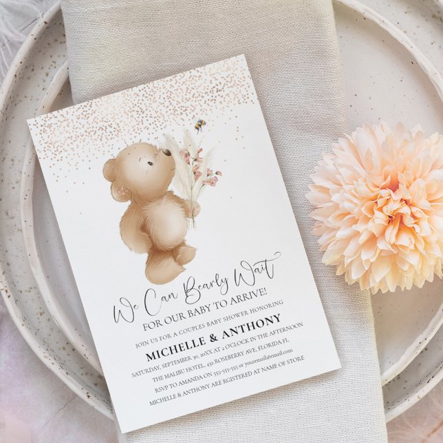 Bear & The Bee Couples Baby Shower Invitation (Creator Uploaded)