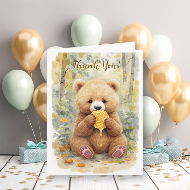 Bear Themed Thank You Note for Baby Shower Gifts Card (Creator Uploaded)