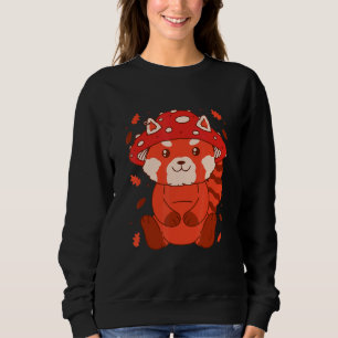 Bear Toadstool Hat Autumn Cat Bear Red Panda Sweatshirt