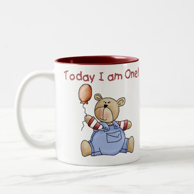 Bear Today I am One Two-Tone Coffee Mug (Left)