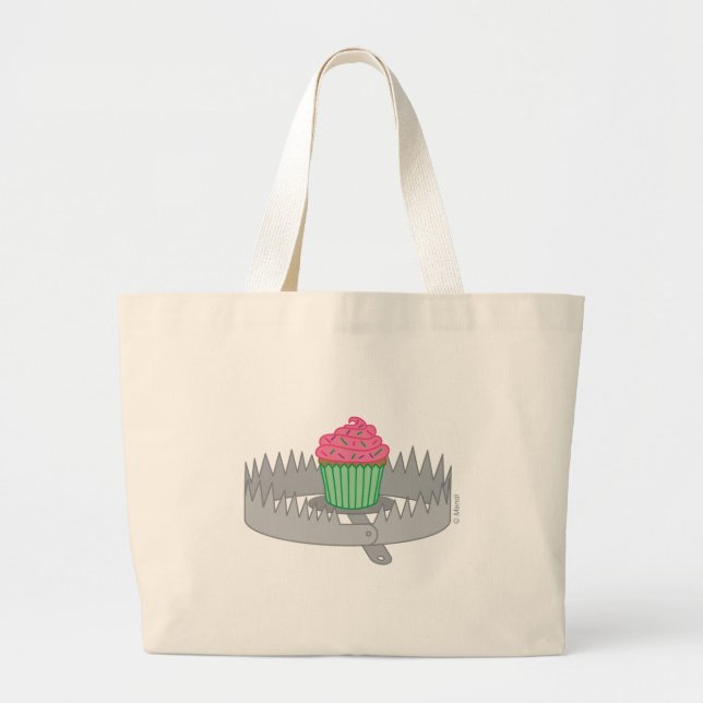 Bear Trap Cupcake Large Tote Bag (Front)