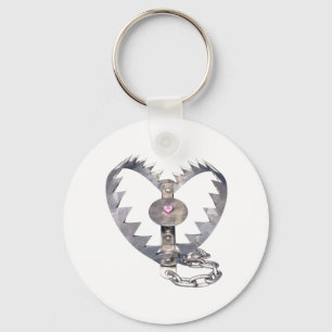 Bear Trap Heart Key Ring