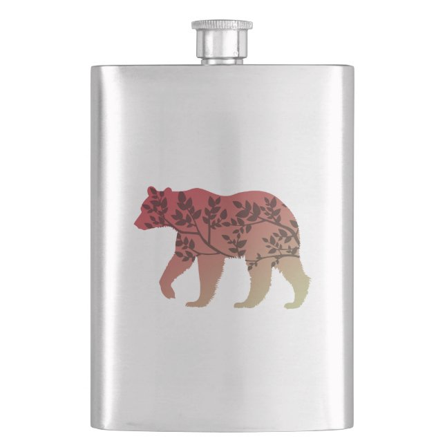 Bear Tree Hip Flask (Front)