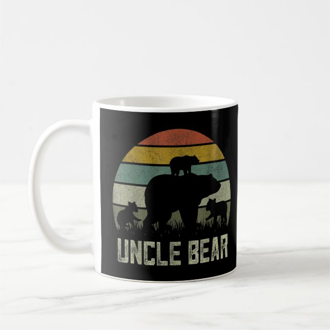 Bear Uncle  Three Cub Kids Father Day Uncles  Coffee Mug (Left)